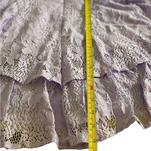 Lavender formal romper / mini dress. Stretch lace, adjustable steamed NWT - Picture 11 of 15